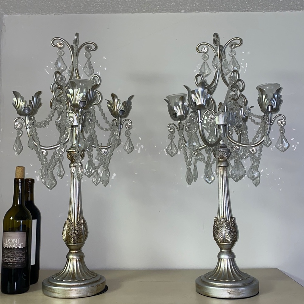 Gorgeous crystal candelabras, set of (2)